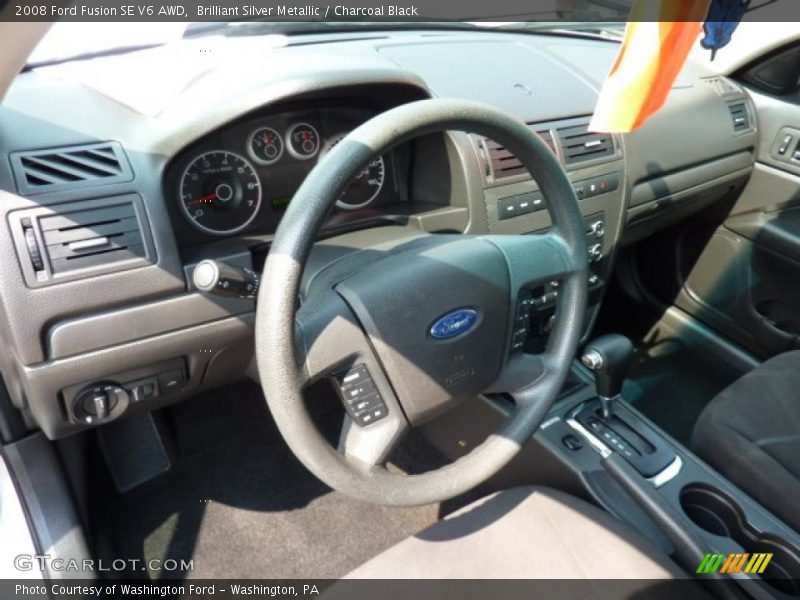 Brilliant Silver Metallic / Charcoal Black 2008 Ford Fusion SE V6 AWD