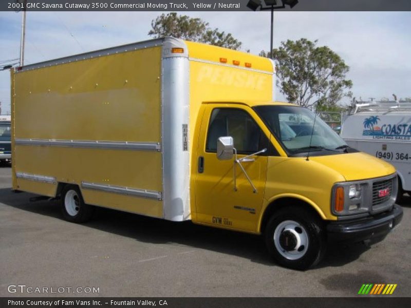 Yellow / Neutral 2001 GMC Savana Cutaway 3500 Commercial Moving Truck