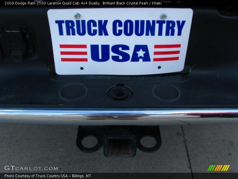 Brilliant Black Crystal Pearl / Khaki 2009 Dodge Ram 3500 Laramie Quad Cab 4x4 Dually
