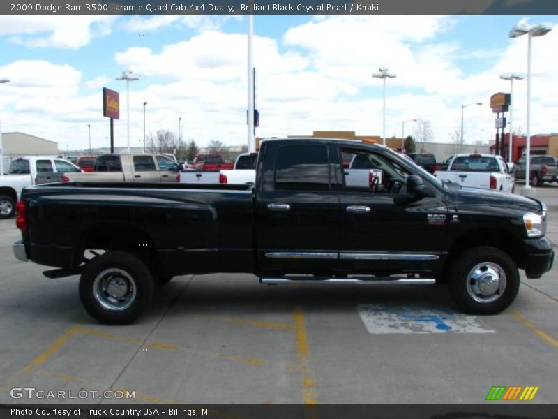 Brilliant Black Crystal Pearl / Khaki 2009 Dodge Ram 3500 Laramie Quad Cab 4x4 Dually