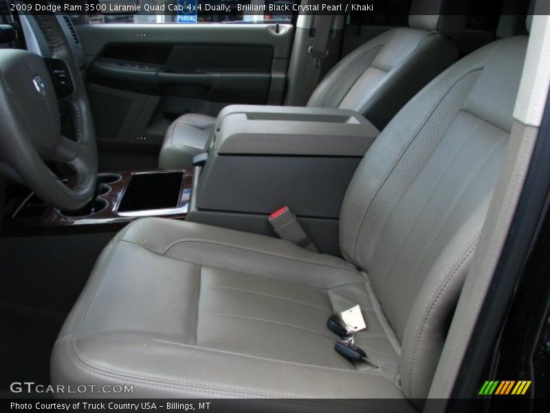 Brilliant Black Crystal Pearl / Khaki 2009 Dodge Ram 3500 Laramie Quad Cab 4x4 Dually