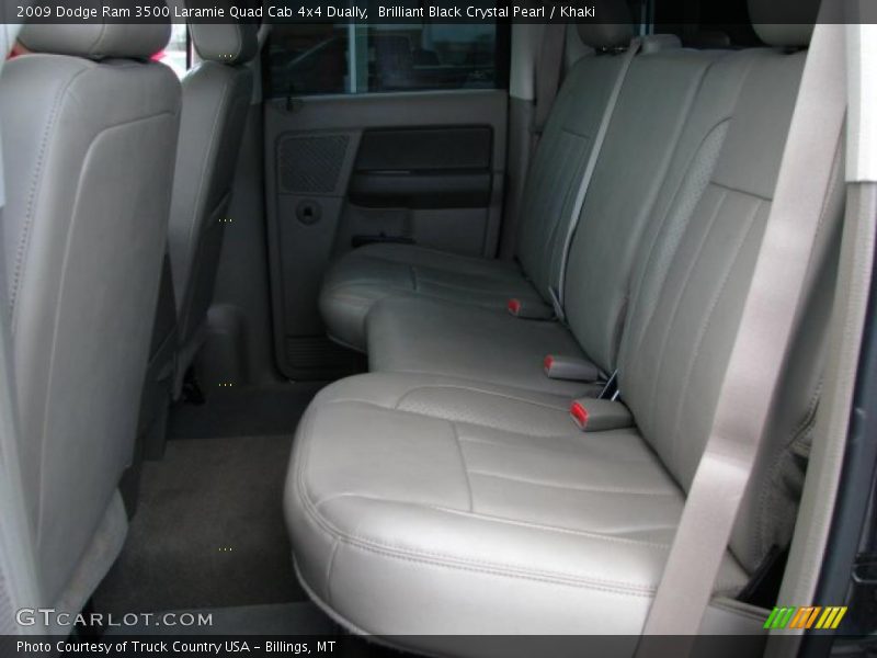 Brilliant Black Crystal Pearl / Khaki 2009 Dodge Ram 3500 Laramie Quad Cab 4x4 Dually