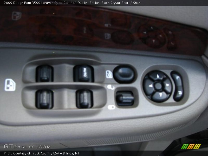 Brilliant Black Crystal Pearl / Khaki 2009 Dodge Ram 3500 Laramie Quad Cab 4x4 Dually