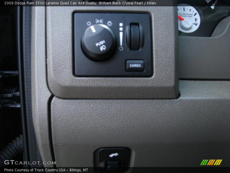 Brilliant Black Crystal Pearl / Khaki 2009 Dodge Ram 3500 Laramie Quad Cab 4x4 Dually