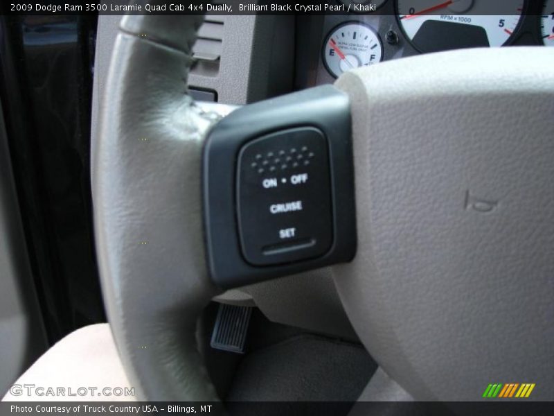 Brilliant Black Crystal Pearl / Khaki 2009 Dodge Ram 3500 Laramie Quad Cab 4x4 Dually