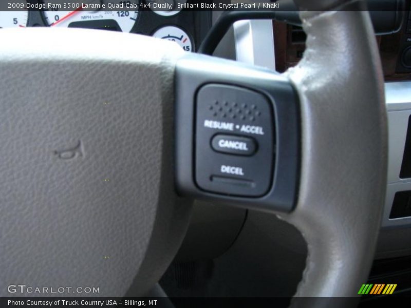 Brilliant Black Crystal Pearl / Khaki 2009 Dodge Ram 3500 Laramie Quad Cab 4x4 Dually
