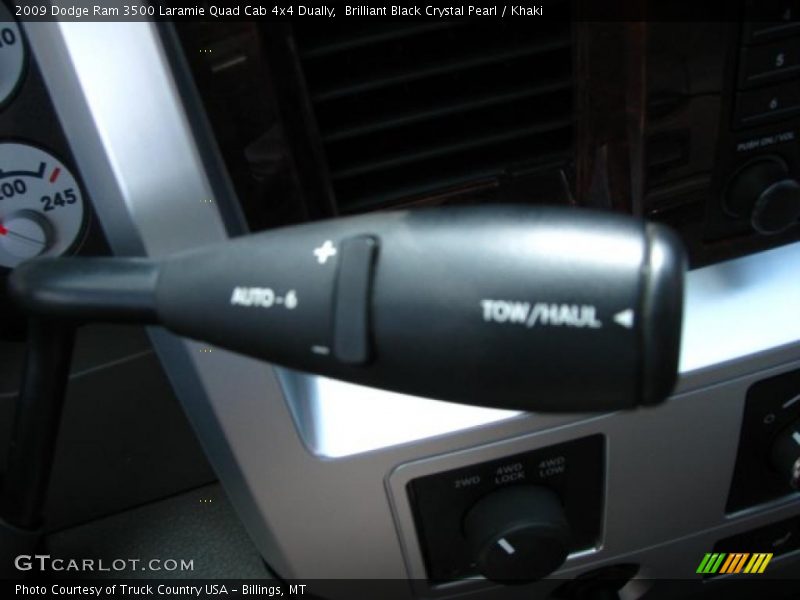 Brilliant Black Crystal Pearl / Khaki 2009 Dodge Ram 3500 Laramie Quad Cab 4x4 Dually