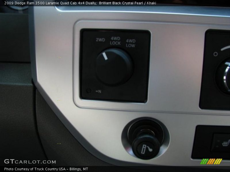 Brilliant Black Crystal Pearl / Khaki 2009 Dodge Ram 3500 Laramie Quad Cab 4x4 Dually