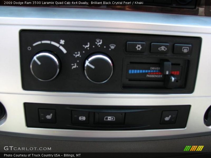 Brilliant Black Crystal Pearl / Khaki 2009 Dodge Ram 3500 Laramie Quad Cab 4x4 Dually