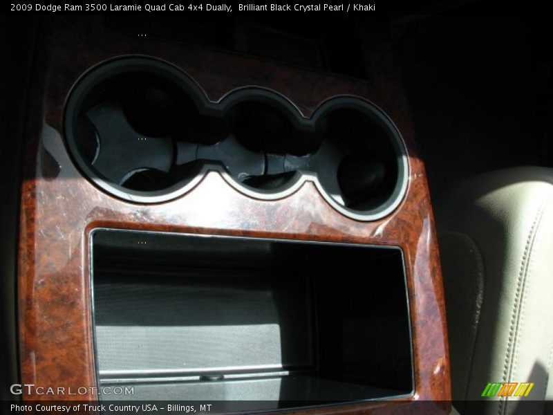 Brilliant Black Crystal Pearl / Khaki 2009 Dodge Ram 3500 Laramie Quad Cab 4x4 Dually