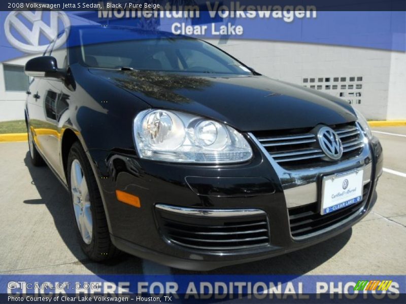 Black / Pure Beige 2008 Volkswagen Jetta S Sedan