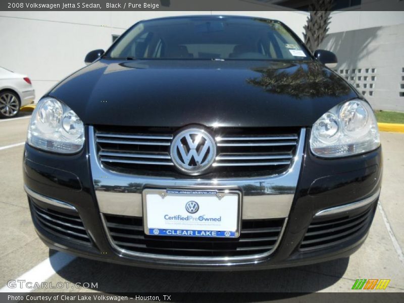 Black / Pure Beige 2008 Volkswagen Jetta S Sedan