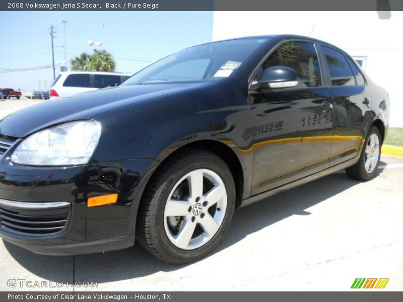 Black / Pure Beige 2008 Volkswagen Jetta S Sedan