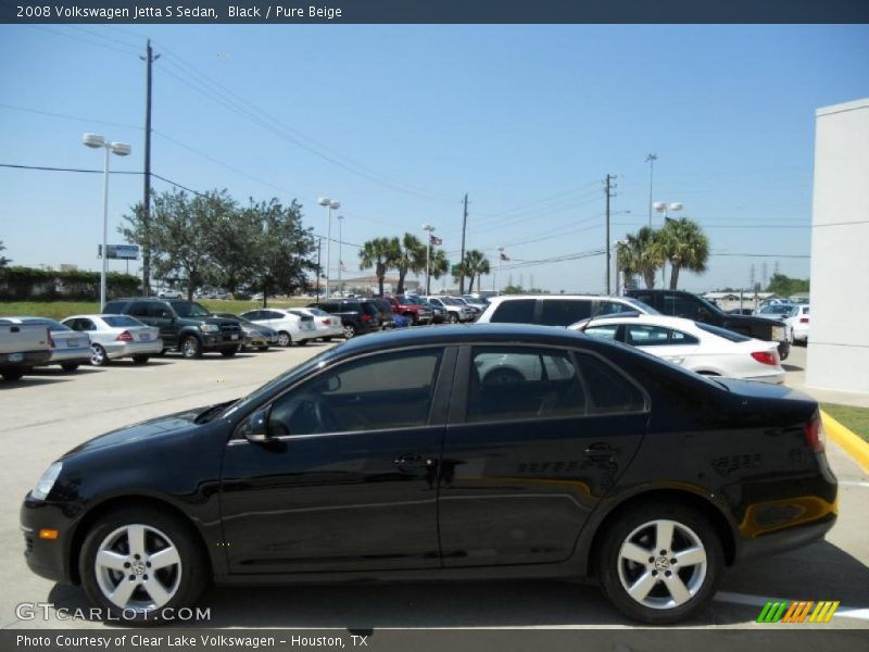 Black / Pure Beige 2008 Volkswagen Jetta S Sedan