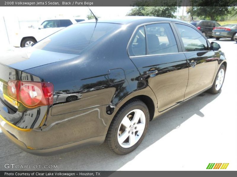 Black / Pure Beige 2008 Volkswagen Jetta S Sedan