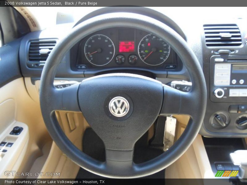 Black / Pure Beige 2008 Volkswagen Jetta S Sedan