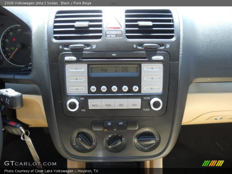 Black / Pure Beige 2008 Volkswagen Jetta S Sedan