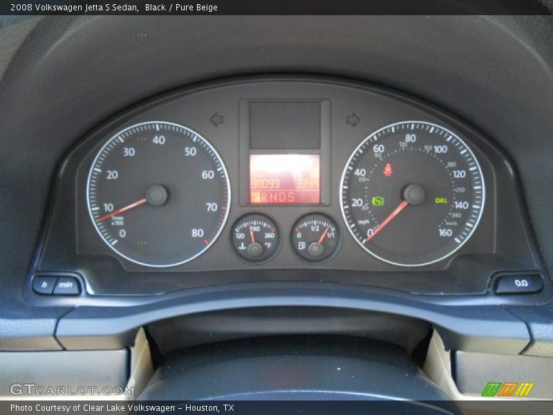 Black / Pure Beige 2008 Volkswagen Jetta S Sedan