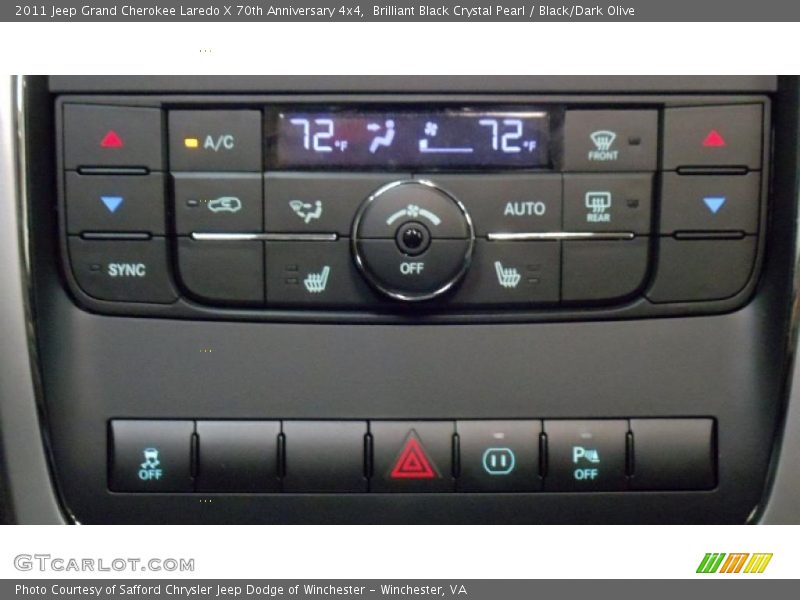 Brilliant Black Crystal Pearl / Black/Dark Olive 2011 Jeep Grand Cherokee Laredo X 70th Anniversary 4x4