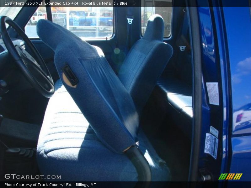 Royal Blue Metallic / Blue 1997 Ford F250 XLT Extended Cab 4x4