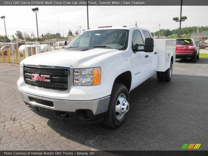 Summit White / Dark Titanium 2011 GMC Sierra 3500HD Work Truck Crew Cab Utility Truck