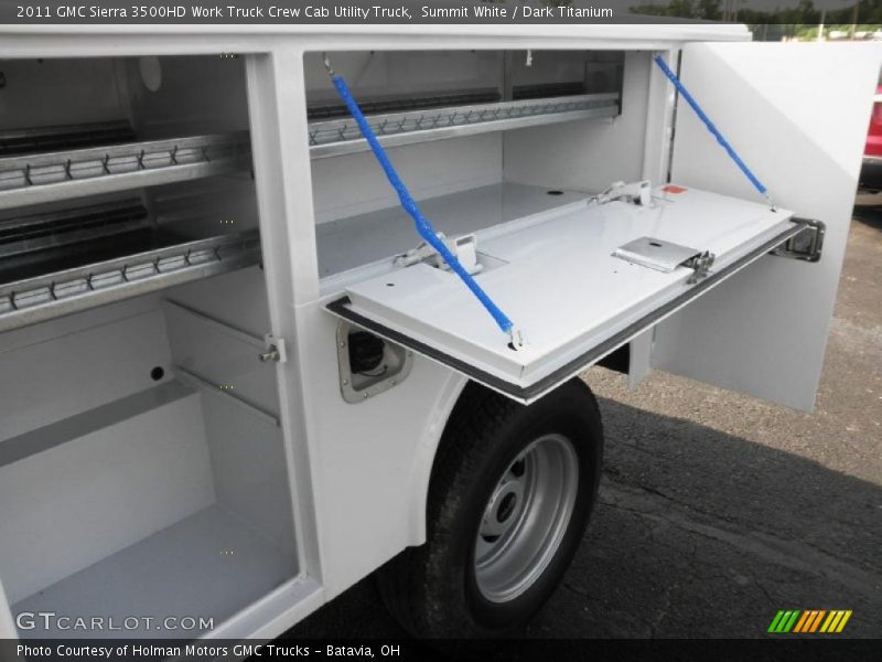 Summit White / Dark Titanium 2011 GMC Sierra 3500HD Work Truck Crew Cab Utility Truck