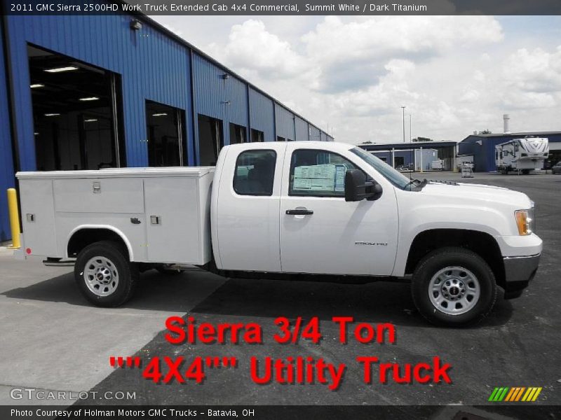 Summit White / Dark Titanium 2011 GMC Sierra 2500HD Work Truck Extended Cab 4x4 Commercial