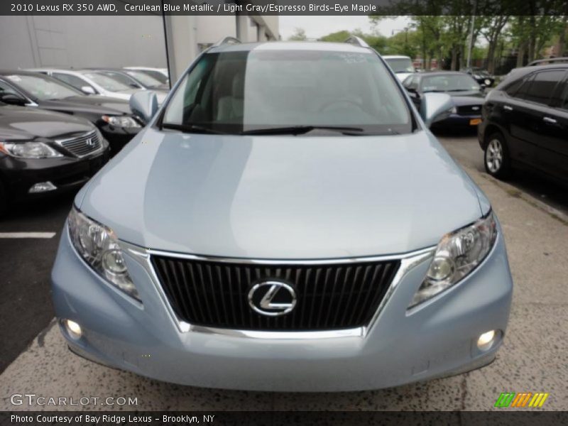 Cerulean Blue Metallic / Light Gray/Espresso Birds-Eye Maple 2010 Lexus RX 350 AWD