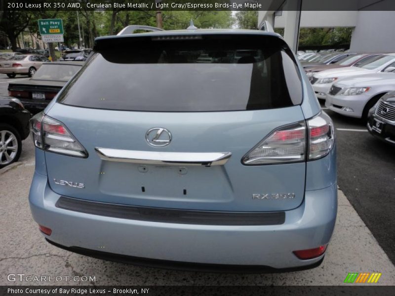 Cerulean Blue Metallic / Light Gray/Espresso Birds-Eye Maple 2010 Lexus RX 350 AWD