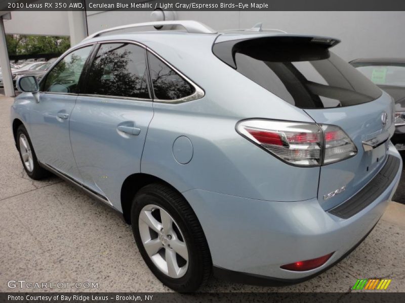 Cerulean Blue Metallic / Light Gray/Espresso Birds-Eye Maple 2010 Lexus RX 350 AWD