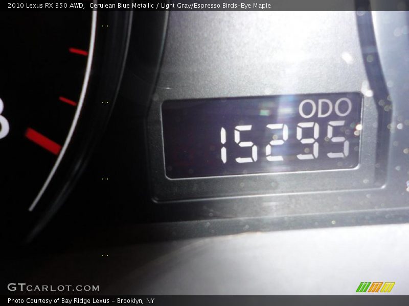 Cerulean Blue Metallic / Light Gray/Espresso Birds-Eye Maple 2010 Lexus RX 350 AWD