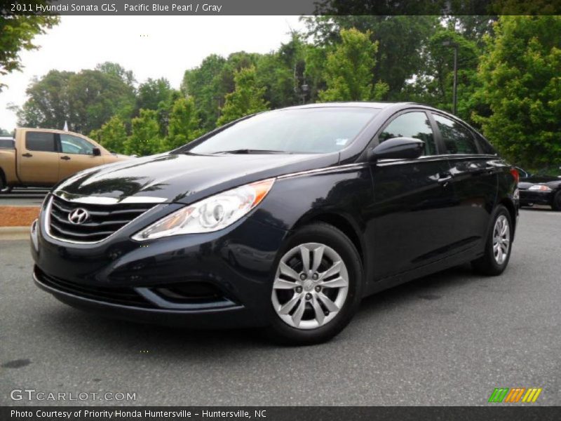 Pacific Blue Pearl / Gray 2011 Hyundai Sonata GLS