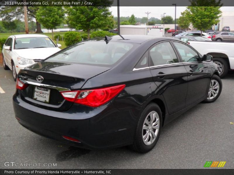 Pacific Blue Pearl / Gray 2011 Hyundai Sonata GLS