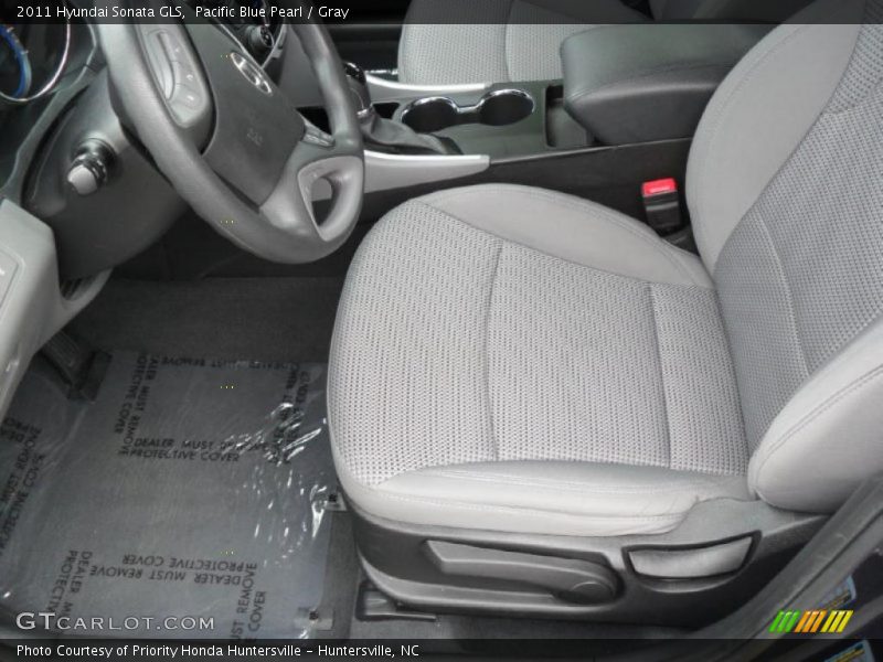 Pacific Blue Pearl / Gray 2011 Hyundai Sonata GLS