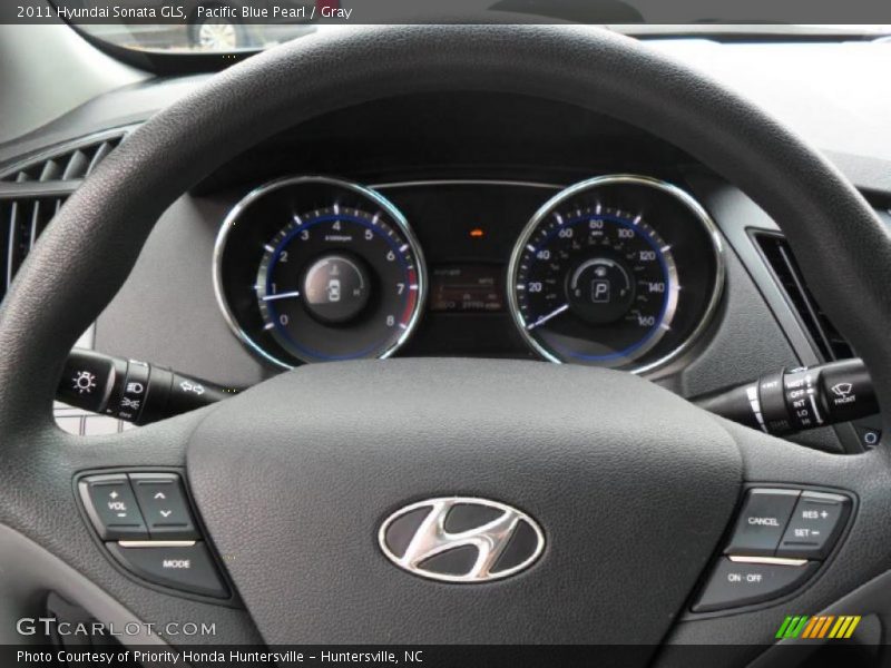 Pacific Blue Pearl / Gray 2011 Hyundai Sonata GLS