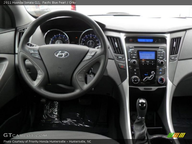 Pacific Blue Pearl / Gray 2011 Hyundai Sonata GLS