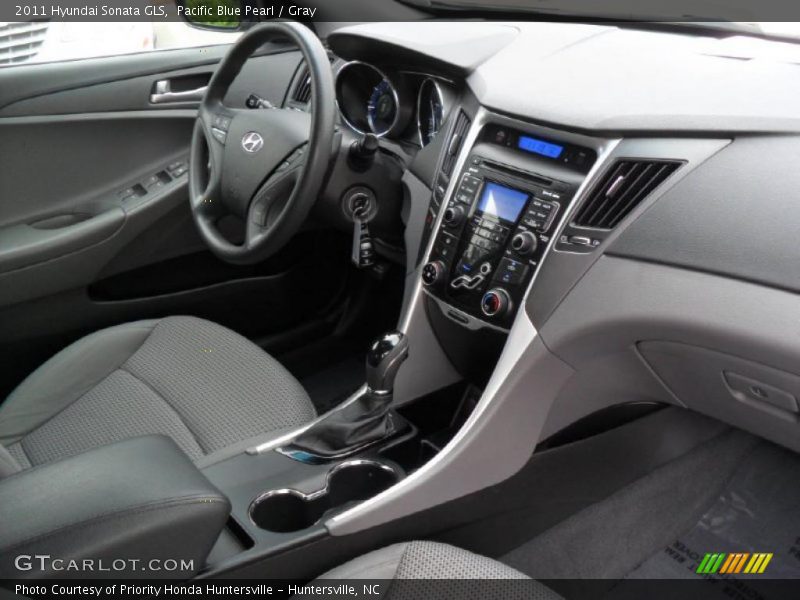 Pacific Blue Pearl / Gray 2011 Hyundai Sonata GLS