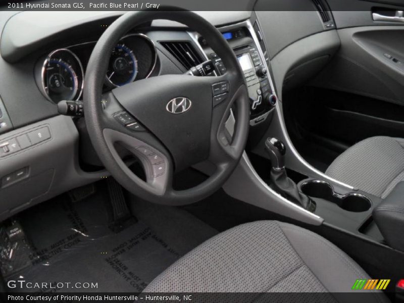 Pacific Blue Pearl / Gray 2011 Hyundai Sonata GLS