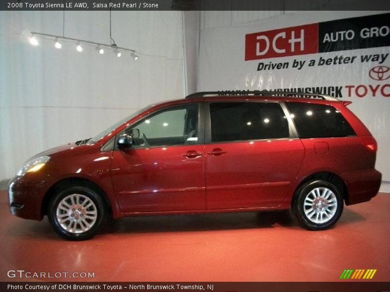 Salsa Red Pearl / Stone 2008 Toyota Sienna LE AWD