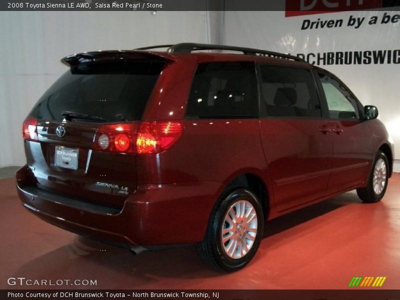 Salsa Red Pearl / Stone 2008 Toyota Sienna LE AWD