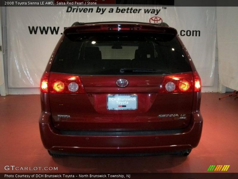 Salsa Red Pearl / Stone 2008 Toyota Sienna LE AWD