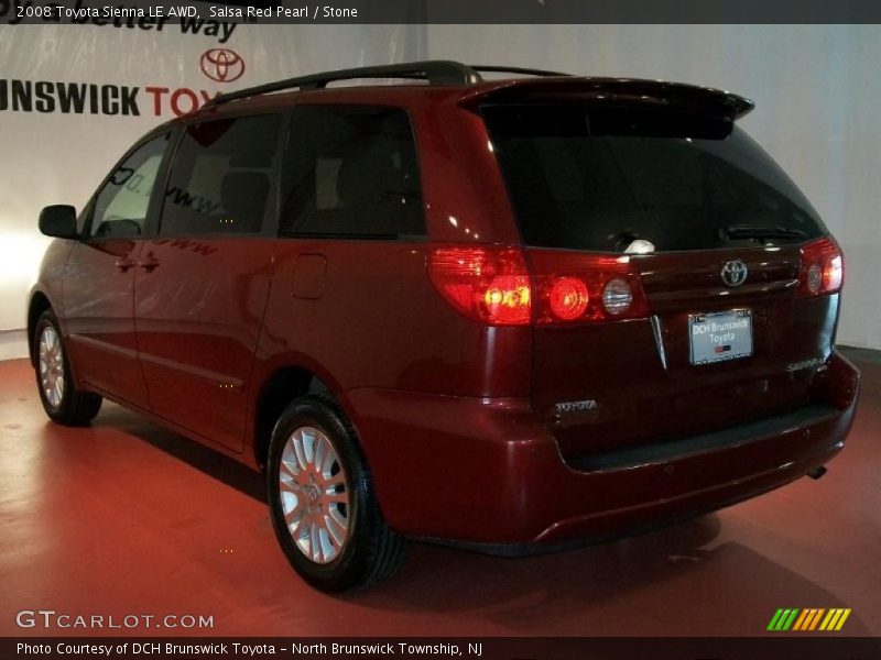 Salsa Red Pearl / Stone 2008 Toyota Sienna LE AWD