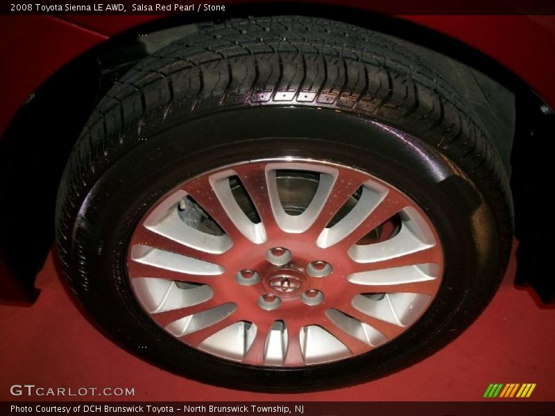 Salsa Red Pearl / Stone 2008 Toyota Sienna LE AWD
