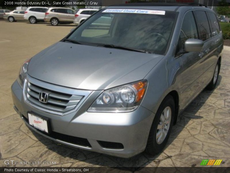 Slate Green Metallic / Gray 2008 Honda Odyssey EX-L