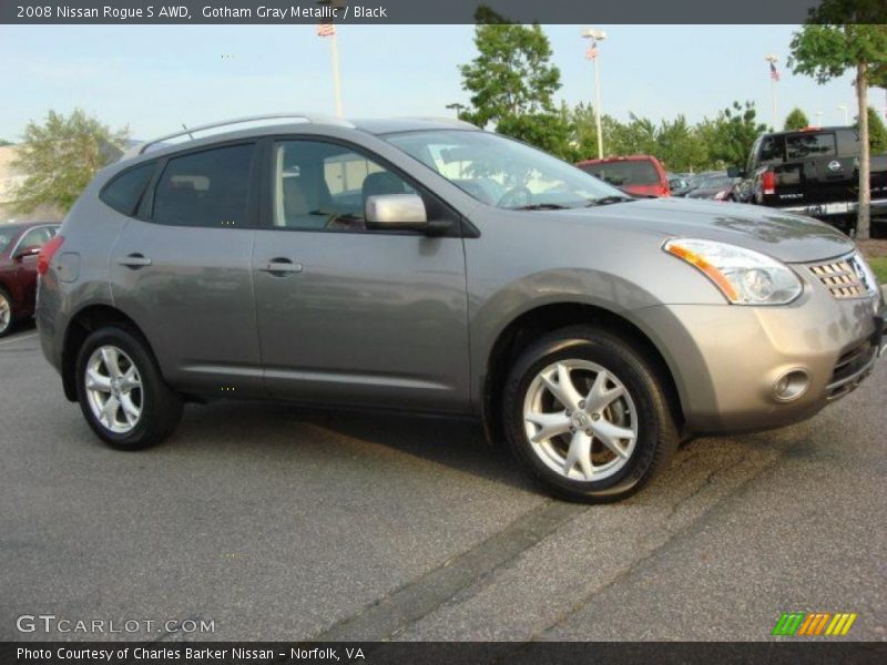 Gotham Gray Metallic / Black 2008 Nissan Rogue S AWD