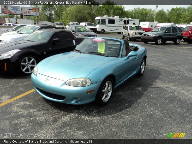 Crystal Blue Metallic / Black 2002 Mazda MX-5 Miata Roadster