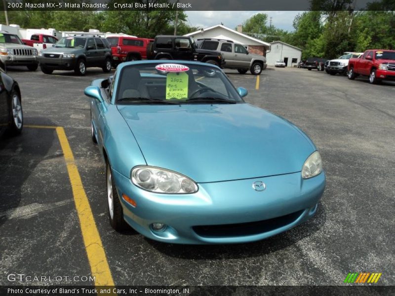 Crystal Blue Metallic / Black 2002 Mazda MX-5 Miata Roadster