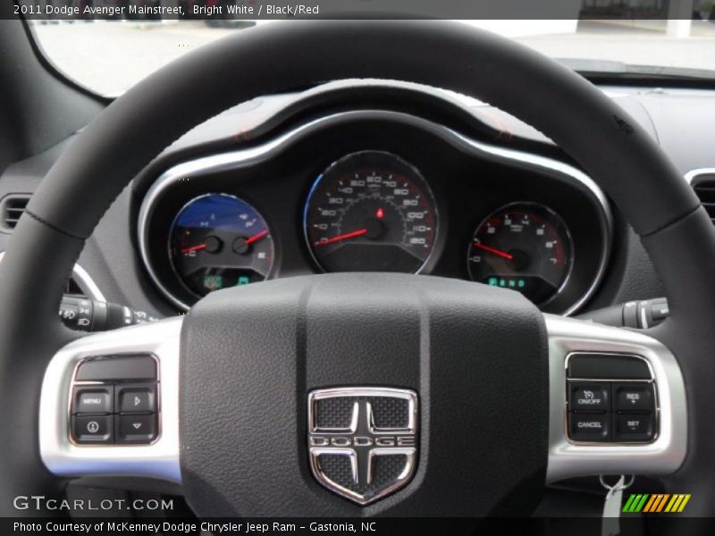 Bright White / Black/Red 2011 Dodge Avenger Mainstreet
