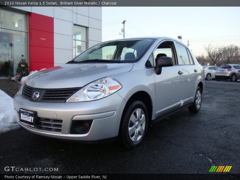 Brilliant Silver Metallic / Charcoal 2010 Nissan Versa 1.6 Sedan