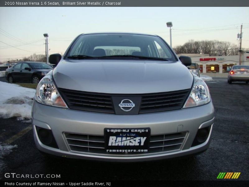 Brilliant Silver Metallic / Charcoal 2010 Nissan Versa 1.6 Sedan